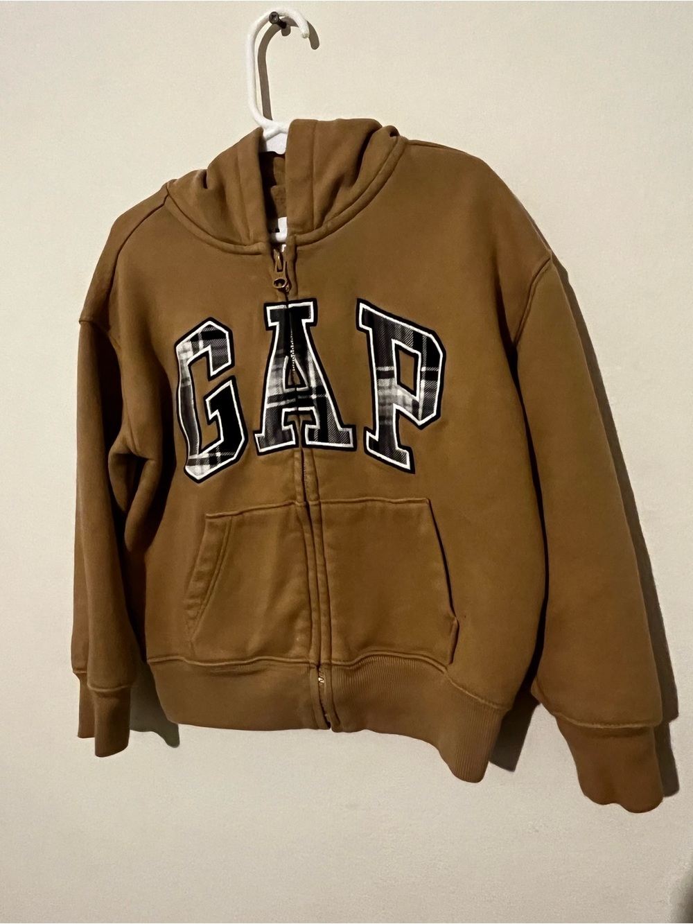 GAP Kids XS Brown Hooded Zip-Up Sweatshirt